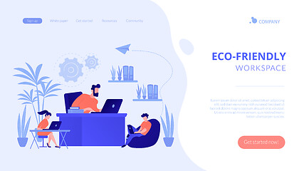 Image showing Biophilic design in workspace concept landing page.