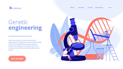 Image showing Genetic engineering concept landing page.