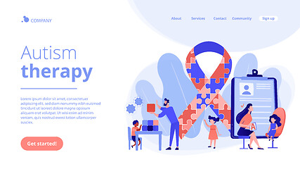 Image showing Autism therapy concept landing page