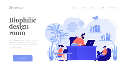 Image showing Biophilic design in workspace concept landing page.