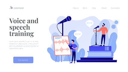 Image showing Voice and speech training concept landing page