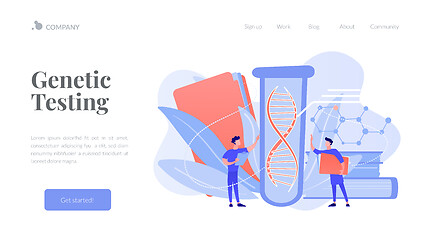 Image showing Genetic testing concept landing page.