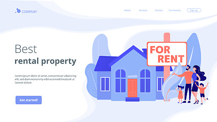 Image showing House for rent concept landing page.