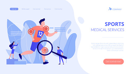 Image showing Sports medicine concept landing page.