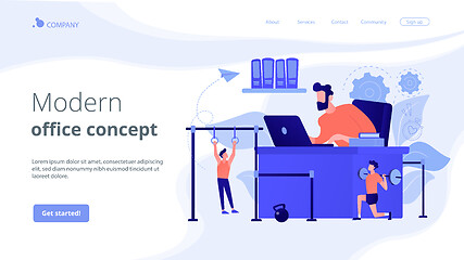 Image showing Fitness-focused workspace concept landing page.