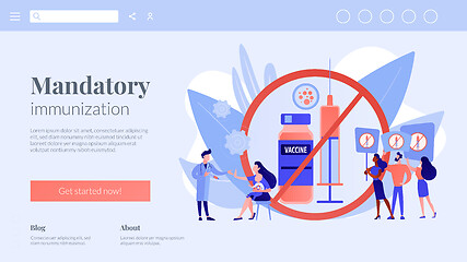 Image showing Refusal of vaccination concept landing page.