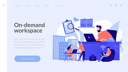 Image showing On-demand urban workspace concept landing page.