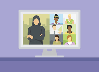 Image showing Lockdown People Video Call Conference