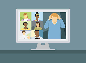 Image showing Lockdown People Video Call Conference