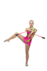 Image showing Beautiful teenage gymnast girl