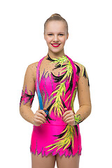 Image showing Beautiful teenage gymnast girl