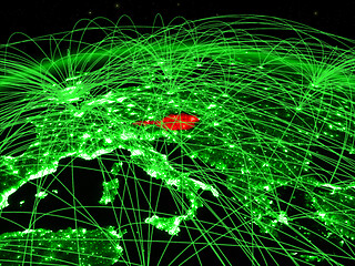 Image showing Austria on green globe