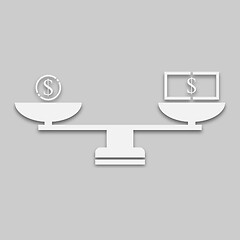 Image showing money icon on scales