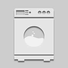 Image showing Icon washing machine for washing laundry