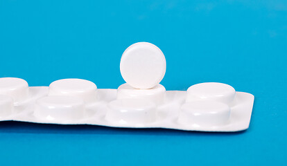 Image showing Pill isolated on blue background