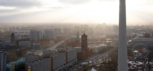 Image showing Berlin, Germany - December 31, 2019: Aerial view of city skyline