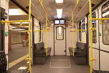 Image showing Berlin, Germany on december 31, 2019: Empty BVG subway train U-B