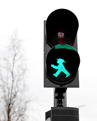 Image showing Typical green light of Berliner semaphore