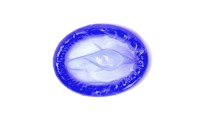 Image showing Blue condom, isolated