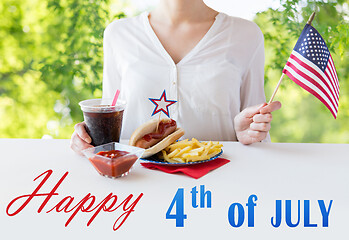 Image showing woman celebrating american independence day