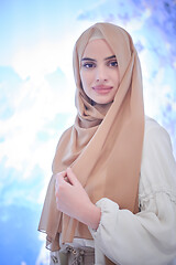 Image showing portrait of beautiful muslim woman in fashionable dress