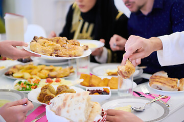 Image showing muslim family having a Ramadan feast