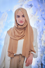 Image showing portrait of beautiful muslim woman in fashionable dress