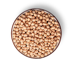 Image showing Chickpeas in a bowl top view