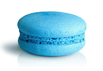 Image showing One blue macaroon front view