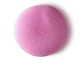 Image showing One pink macaroon top view
