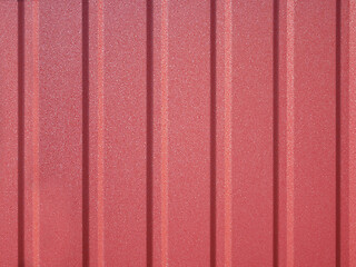 Image showing Detail of new red metal fence