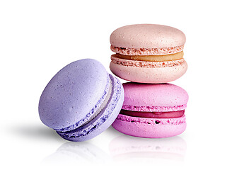 Image showing Two macaroon each other and one next