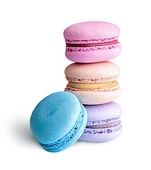 Image showing Three macaroon each other and one next