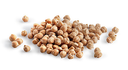 Image showing Heap of chickpeas on white background