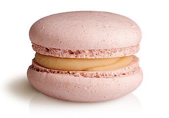 Image showing One beige macaroon front view