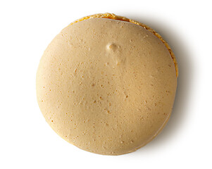 Image showing One yellow macaroon top view