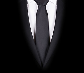 Image showing Man in a black suit, close-up