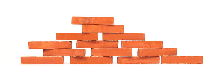 Image showing Vintage orange building blocks isolated on white