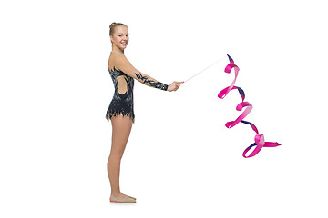 Image showing Beautiful teenage gymnast girl