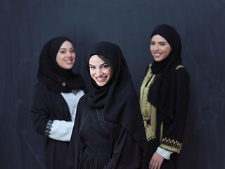 Image showing portrait of beautiful muslim women in fashionable dress