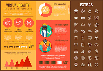 Image showing Virtual reality infographic template and elements.