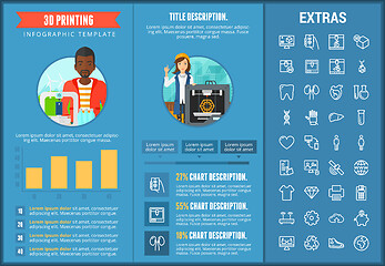 Image showing 3D printing infographic template and elements.