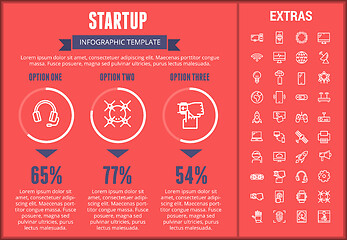 Image showing Startup infographic template, elements and icons.