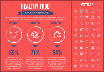 Image showing Healthy food infographic template, elements, icons