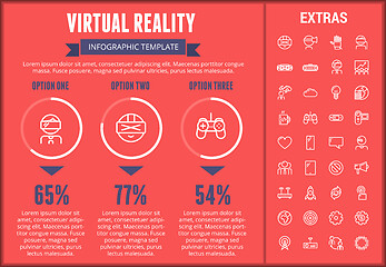 Image showing Virtual reality infographic template and elements.