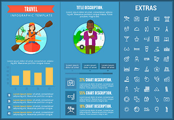 Image showing Travel infographic template, elements and icons.