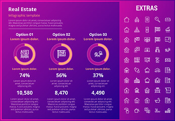 Image showing Real estate infographic template, elements, icons.