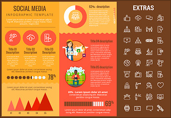 Image showing Social media infographic template, elements, icons