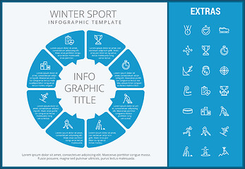 Image showing Winter sport infographic template, elements, icons