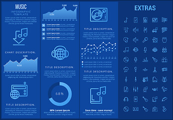 Image showing Music infographic template, elements and icons.